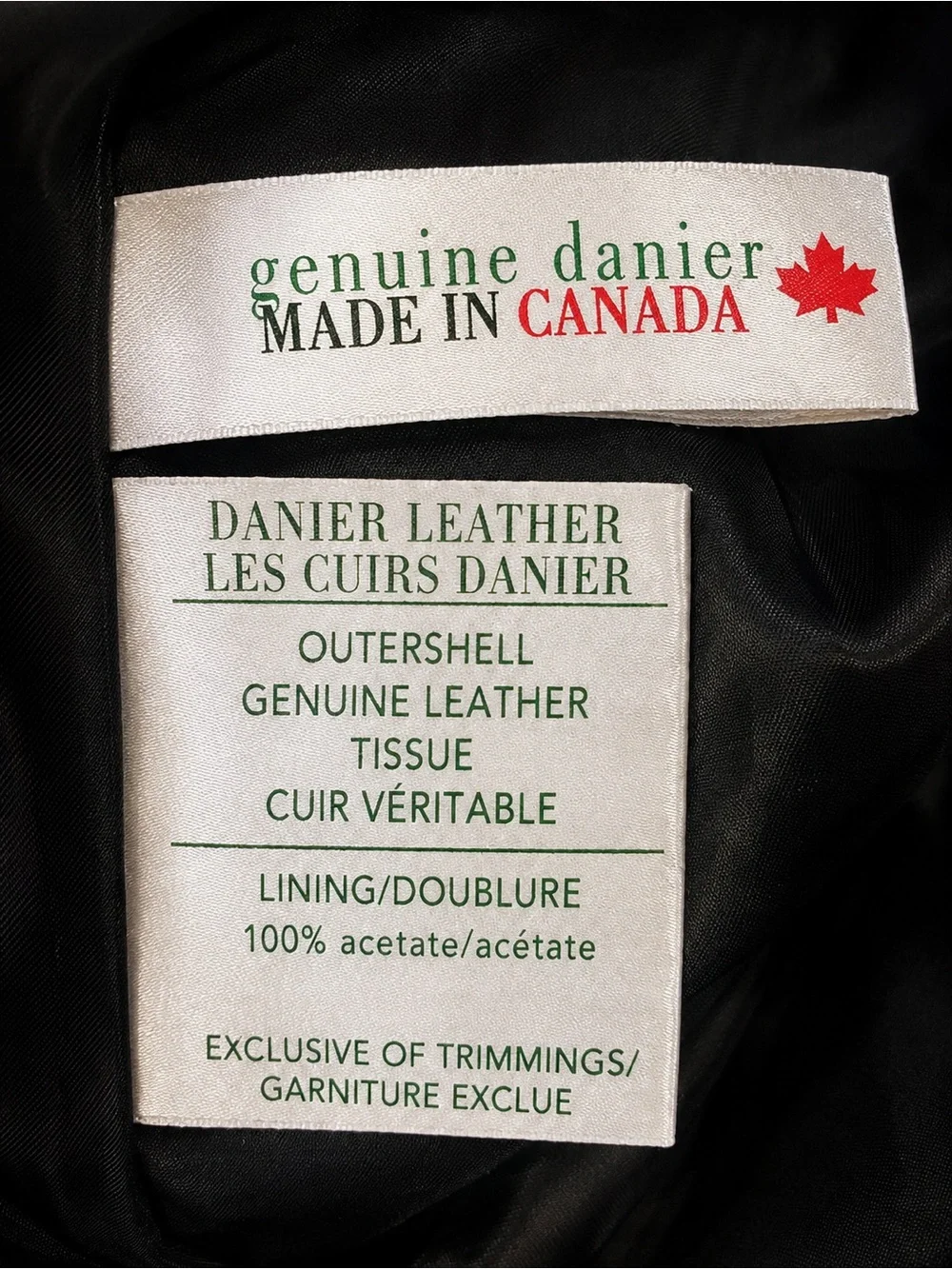 Vintage Danier Black Genuine Leather Skirt Made in Canada Size 6